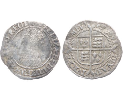 Elizabeth I Half Groat. Second issue, 1560-61 AD. Crowned bust left, ELIZABETH D G AN FR ET HI REGINA. R. Shield of arms over