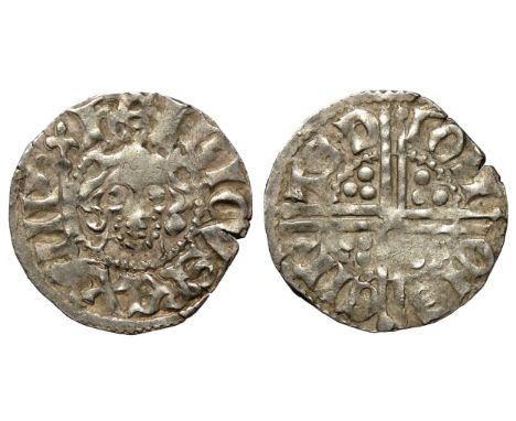 Henry III posthumous penny, Bury St Edmunds, class 6. Silver, 19mm. 1.35g. Crowned facing bust with sceptre, HENRICVS REX III