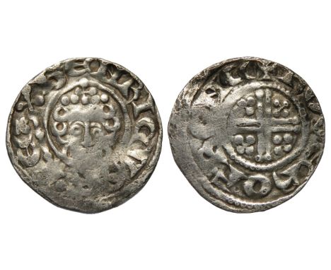 Henry III penny. Circa 1218-1232 AD. Canterbury, class 7b. Silver, 18mm. 1.39g. Crowned facing bust with sceptre, +HENRICVS R