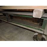 Steel table on wheels