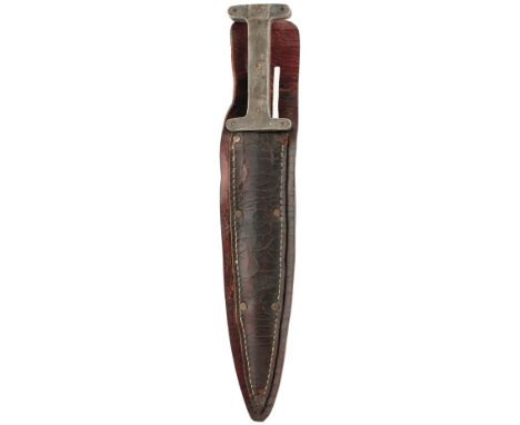 AN SOE TYPE DAGGER, 25.5cm flattened diamond section blade, two-piece riveted alloy grip stamped 42 (1942?), contained in its