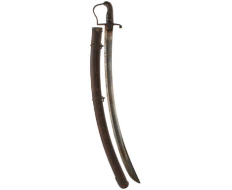 A 1796 PATTERN LIGHT CAVALRY TROOPER'S SWORD, 83.5cm curved blade by Osborn, stamped with a crown over 2, regulation steel st