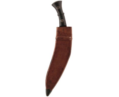 A SECOND WORLD WAR PERIOD MILITARY ISSUE KUKRI, 30.5cm sharply curved fullered blade bearing arrow stamp and K45, regulation 