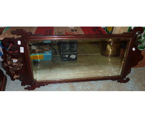 Mahogany Chippendale style mirror with griffin decoration
