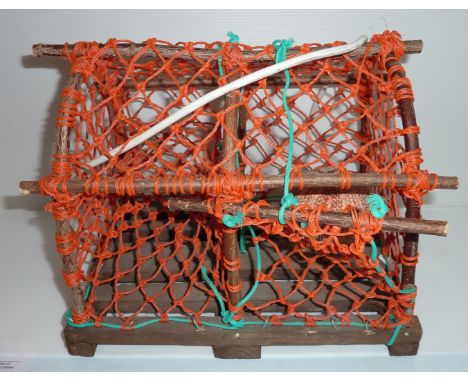 Lobster pot lamp with sea urchin shade 
