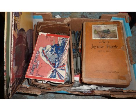 Book of Railways, Engine Spotters Guide, Railway Dominos, GWR jigsaw puzzle 'The Cheltenham Flyer' 