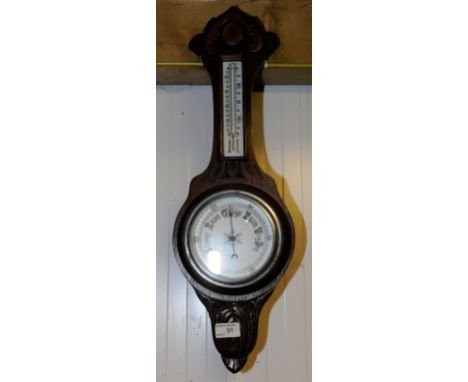 Carved wood barometer 