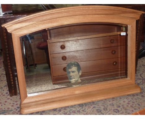 Light oak over mantel/dressing table top mirror