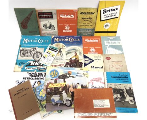 INSTRUCTION BOOKS / HANDBOOKS, SALES LITERATURE &amp; EPHEMERA - MOTOR CYCLES Twenty items, comprising an official Lambretta 