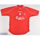 2001 Liverpool v Cardiff Cup Final Replica Football Home Shirt, Reebok 38" 40" short sleeve