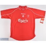 2001 Liverpool v Cardiff Cup Final Replica Football Home Shirt, Reebok 42" 44" short sleeve