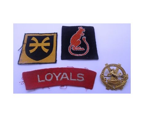 Desert Rats embrodiered sleeve patch and two others. P&amp;P Group 1 (£14+VAT for the first lot and £1+VAT for subsequent lot