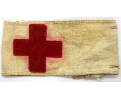 WWI British Army Medics armband with button fastening. P&amp;P Group 1 (£14+VAT for the first lot and £1+VAT for subsequent l