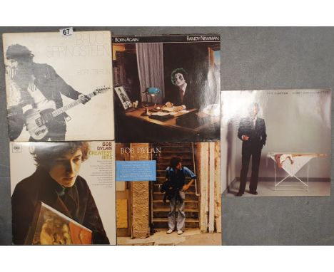 Collection of 5 Vinyl LP Records by Rock male singer/songwriters, incl. Bob Dylan, Eric Clapton, Bruce Springsteen and Randy 