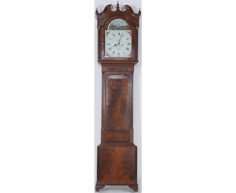 Robert Fletcher, Chester (circa 1784-1820), mahogany eight day longcase clock, arched dial with urn finials over brass capped