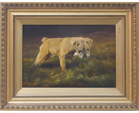 Lightfoot (early 20th Century), Portrait of a Boxer dog, oil on canvas, signed, 29.5cm x 44.5cm 