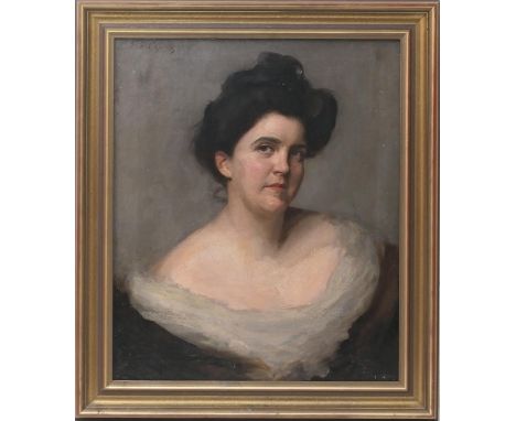 Frank Thomas Copnall (1870-1949), Portrait of a lady, quarter length, signed oil on canvas, 60cm x 50cm 