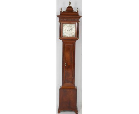 James Bucknell, Crediton (late 17th/early 18th Century), a later mahogany cased eight day longcase clock, having a caddy top 