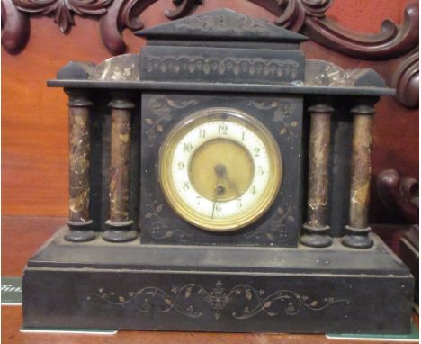 A 19th century marble mantel clock and two similar (3)  