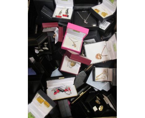 *A large quantity of assorted white and yellow metal gemset jewellery, to include rings, brooches, cufflinks and pendants etc