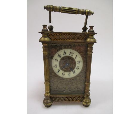 A 19th century brass carriage clock and another (2)  