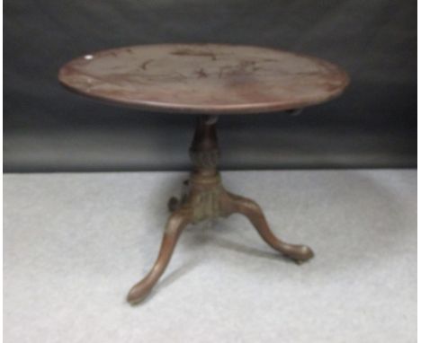 A George III mahogany tripod table, 75cm high x 93cm diameter  