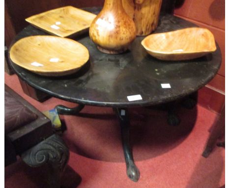 A mahogany circular tripod table with birdcage - reduced. 48cm high x 75cm wide  