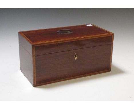 A George III harewood tea caddy, 31cm wide  