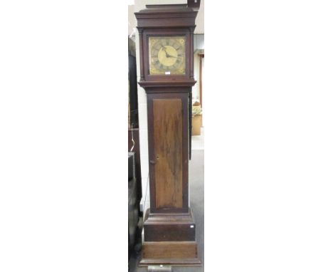 An early 18th century oak longcase clock, 30 hour movement signed 'Ayl. Stopes, London'  Case quite poor with late plinth, la