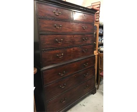 The item is a chest-on-chest, with a Secretaire desk c.1820.Dimensions - c. 5ft6in wide, 3ft deep, 6ft6in tall.