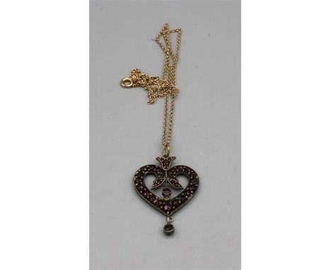 9ct gold chain with pendant.