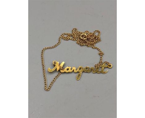 A 9ct gold 'Margaret' pendant and chain (1.8g)