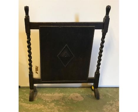A oak fire screen