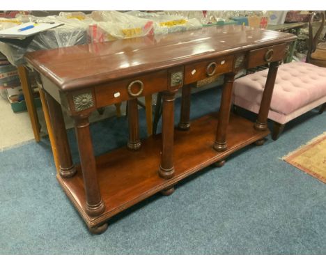 A modern mahogany colonial style hall console table H 84 cm cm W 152 cm