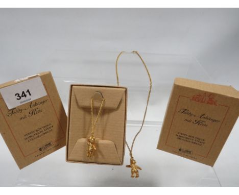 Two boxed novelty Steiff bear pendants retailed by QVC