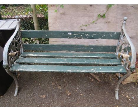 A vintage cast iron/wood garden bench