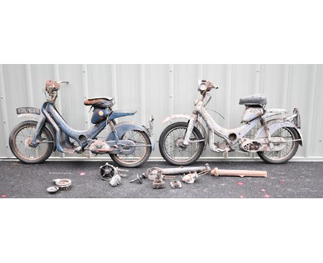 Two BSA Dandy scooters, currently wearing registration numbers PTH 16 and YRL 648 but with letters from DVLA allocating the n