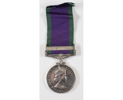 British Army Elizabeth II General Service Medal with clasp for North Ireland named to 24348129 Gunner L Rockall, Royal Artill