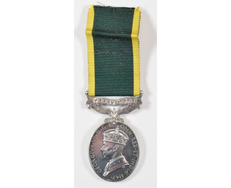 British Army George VI Territorial Efficiency Medal named to 4451554 Sgt T W Patterson, Royal Artillery