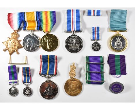 British Army WW1 replacement medals comprising 1914 Star, War Medal and Victory Medal, named to 1357 Lt C Walker, Royal Field