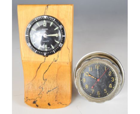 Russian aircraft cockpit, tank or armoured vehicle military clock, with sweep seconds hand, together with a Swiza 8 Twenty cl