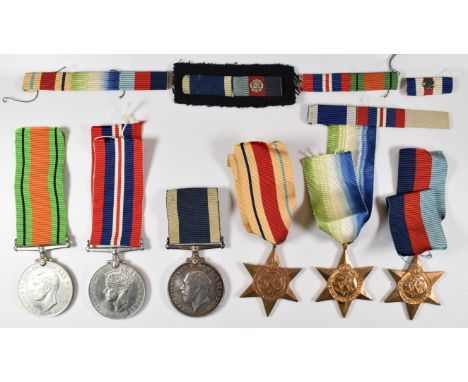 WW2 Royal Navy medal group of six comprising 1939/1945 Star, Atlantic Star with clasp for France & Germany, Africa Star, Defe