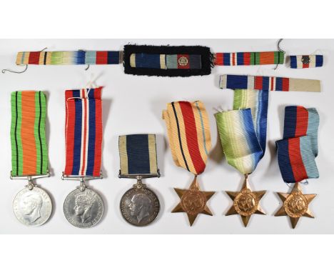 WW2 Royal Navy medal group of six comprising 1939/1945 Star, Atlantic Star with clasp for France & Germany, Africa Star, Defe