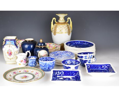 Collection of Spode and other tea, dinner and decorative ware, including Spode Tower and Italian patterns, jewelled Noritake 