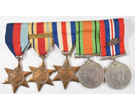 British Army WW2 medal group of five comprising 1939/1945 Star, Africa Star with clasp for 8th Army, France &amp; Germany Sta