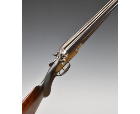W J Jeffery & Co 12 bore side by side hammer action shotgun with name and engraved locks, border engraved hammers, trigger gu
