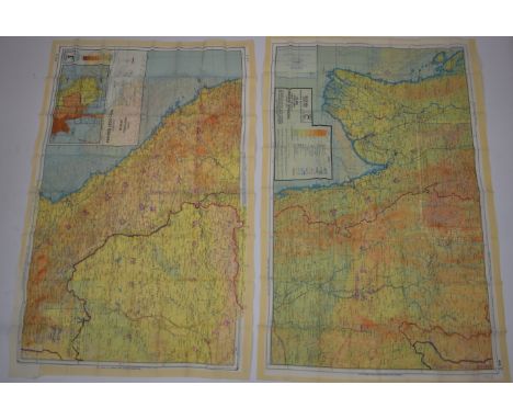 Two British double sided colour printed escape and evasion maps of 44C+D Burma Extreme South, Siam and 44J+K French Indo Chin
