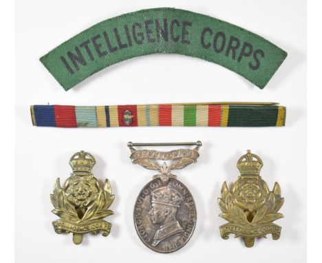 British Army Territorial George VI For Efficient Service Medal named to 1449362 Pte R Karter, Intelligence Corps, with two ca