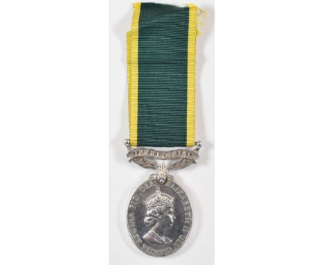 British Army Elizabeth II Territorial Efficiency Medal, named to 22532401 Bombardier W G West, Royal Artillery