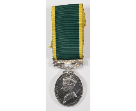 British Army George VI Militia Efficiency Medal named to 1983646 Driver RWY Dunlop, Royal Engineers